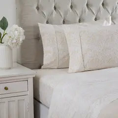 TEXTIL VIÑA - Sábana 180 Hilos Hojas Beige