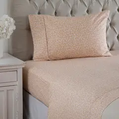 TEXTIL VIÑA - Juego de Sábanas Hojas 180 Hilos Rosado