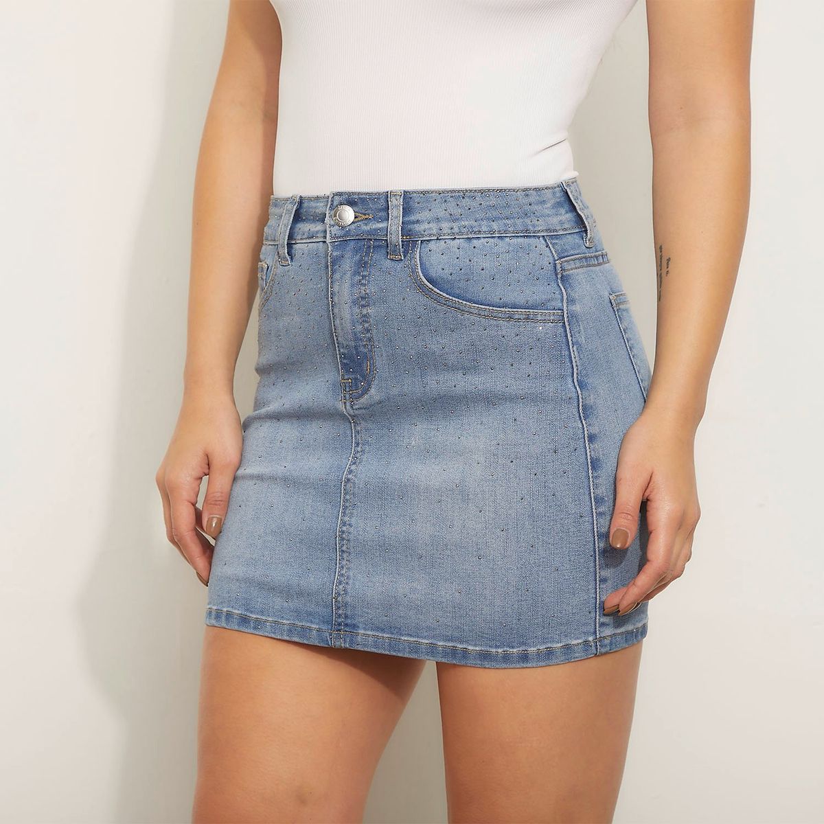 MOSSIMO - Falda Mini Denim Mujer Mossimo