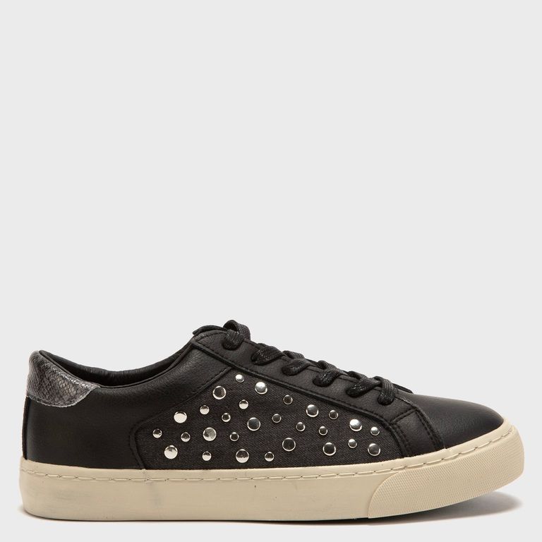 Zapatilla Urbana Cuero Negro Mujer