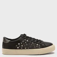 AMERICANINO - Zapatilla Urbanas Mujer Cuero Negro con Tachas