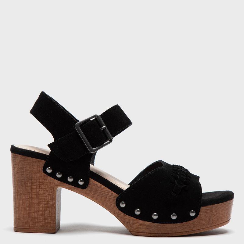 APOLOGY - Sandalia Mujer Cuero Negro Apology