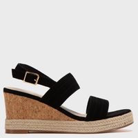 Sandalia Mujer Cuero Negro