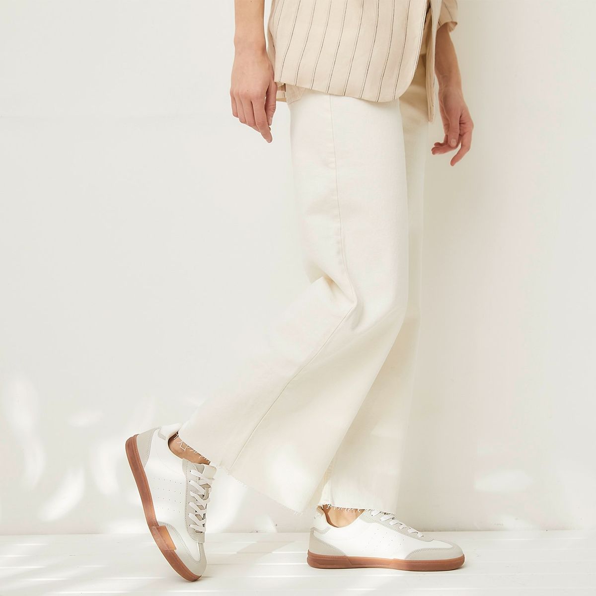 BASEMENT - Asombro Zapatilla Urbana Mujer Cuero Blanco Basement