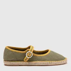 BASEMENT - Ballerina Mujer Verde con Hebilla