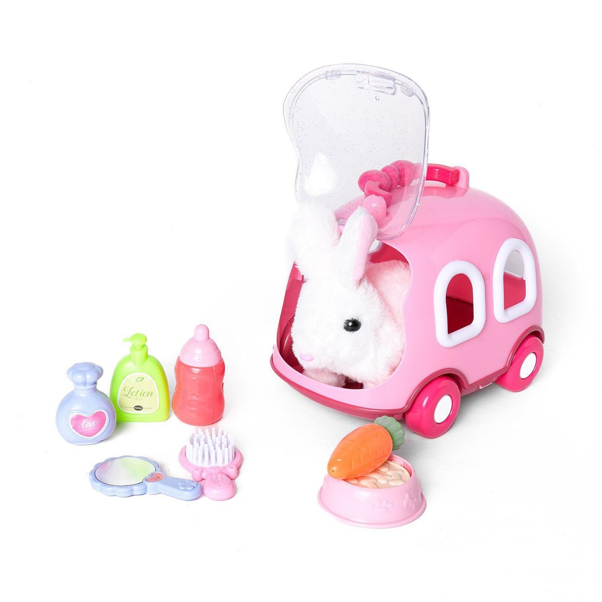 KIDS N PLAY - Maleta Mascota Rosado + 6 Accesorios Conejo Kids N Play