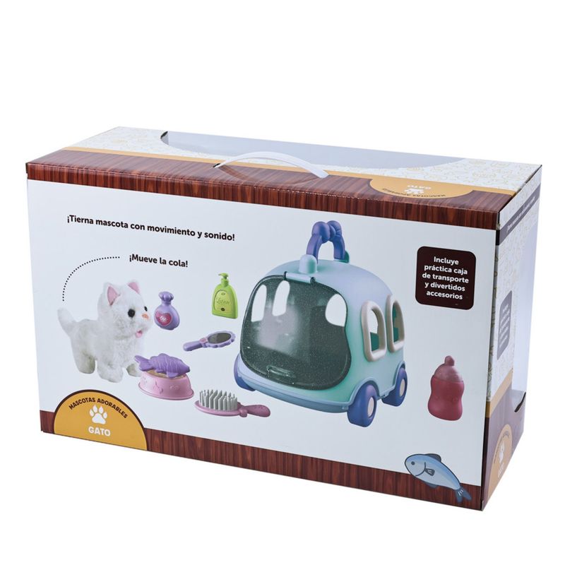 KIDS N PLAY - Maleta Mascota Lila + 6 Accesorios Gato Kids N Play