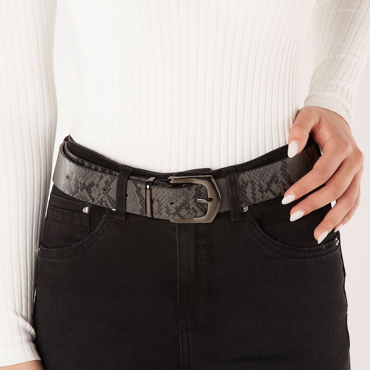 AMERICANINO - Cinturón Mujer Americanino Diseño Serpiente Casual