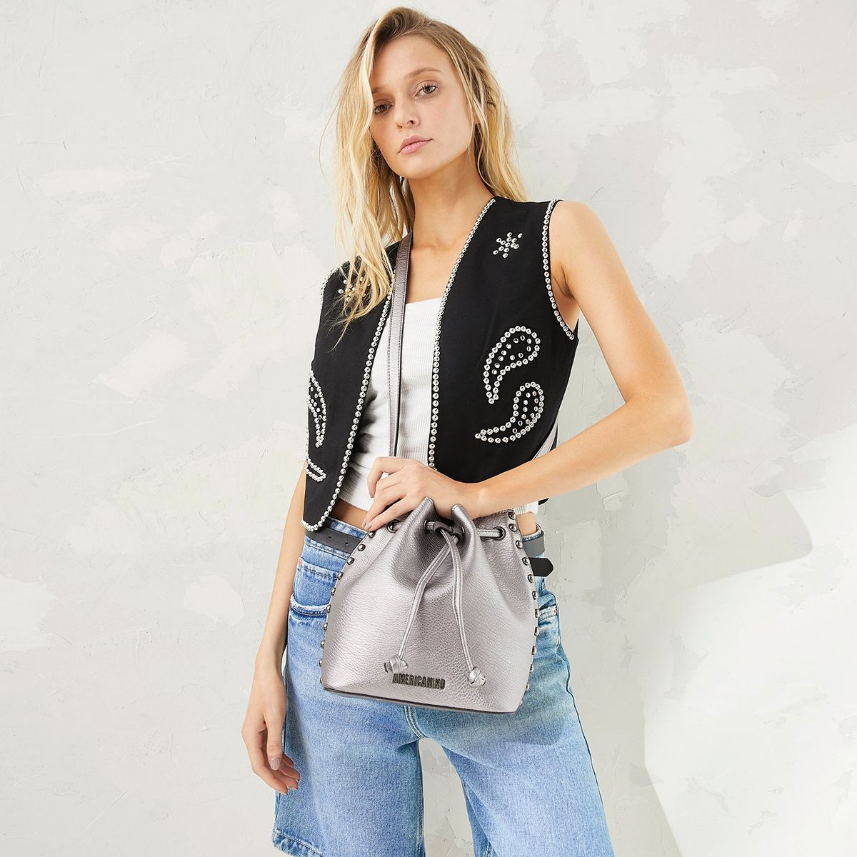 AMERICANINO - Cartera Americanino Mujer Saco Cierre de Cordón