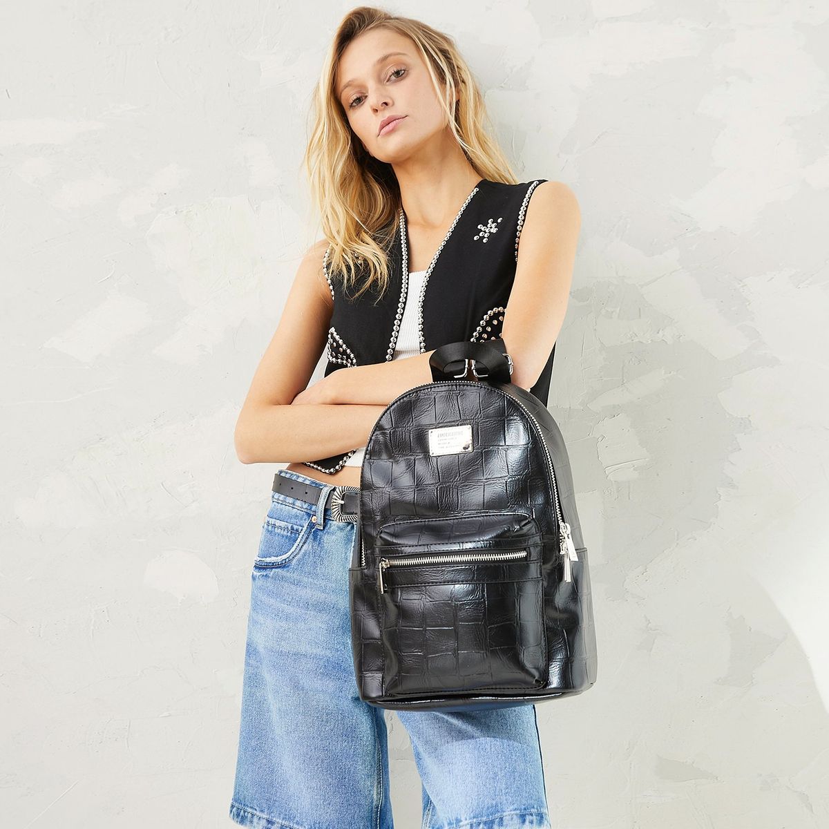 AMERICANINO - Mochila Negra Mujer Americanino