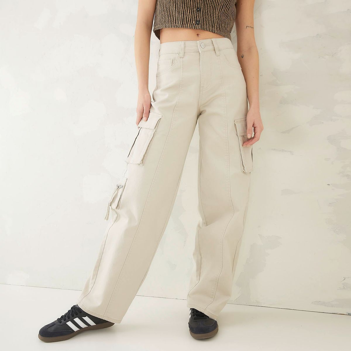 AMERICANINO - Jeans Cargo Tiro Alto Mujer Americanino