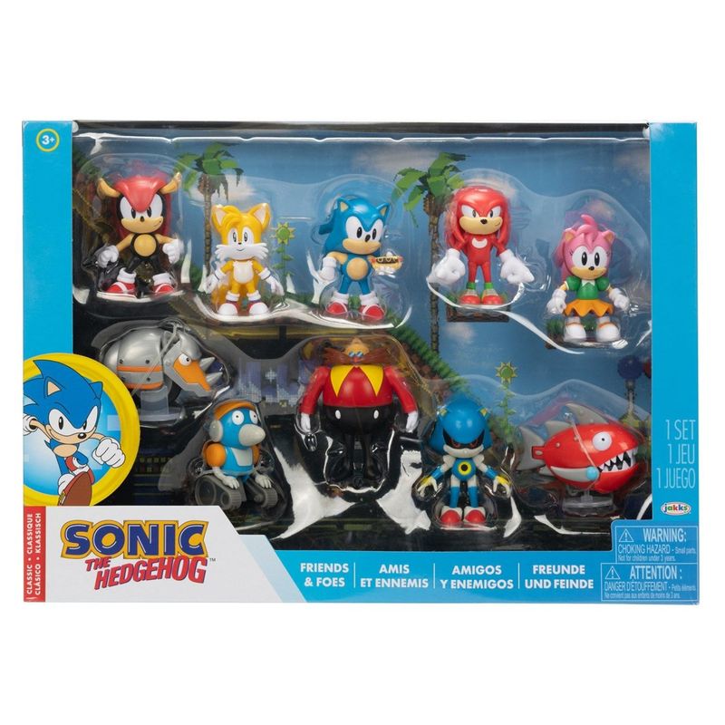 SONIC - Pack De 10 Figuras Sonic Y Sus Amigos 6.5 Cm Sonic