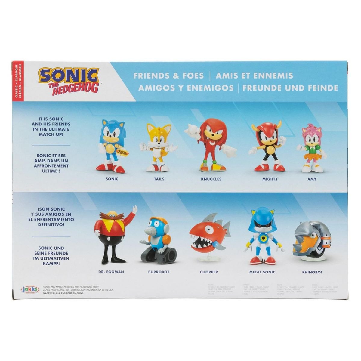 SONIC - Pack De 10 Figuras Sonic Y Sus Amigos 6.5 Cm Sonic