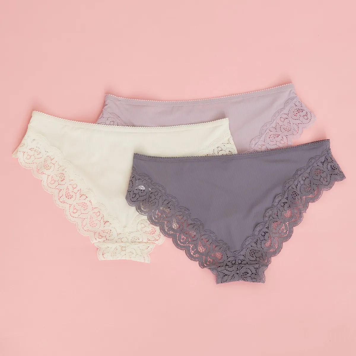 BLU - Pack de 3 Calzones Mujer Blu Encaje Multicolor