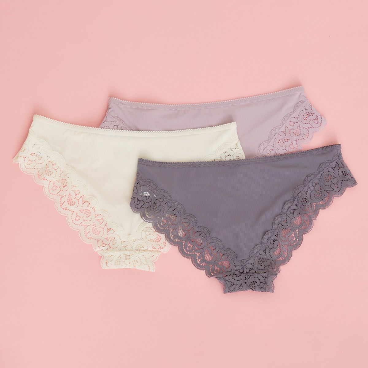 BLU - Pack de 3 Calzones Mujer Blu Encaje Multicolor