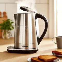WURDEN - Hervidor Eléctrico 1.7 Litros Acero Inoxidable con Ajuste de Temperatura