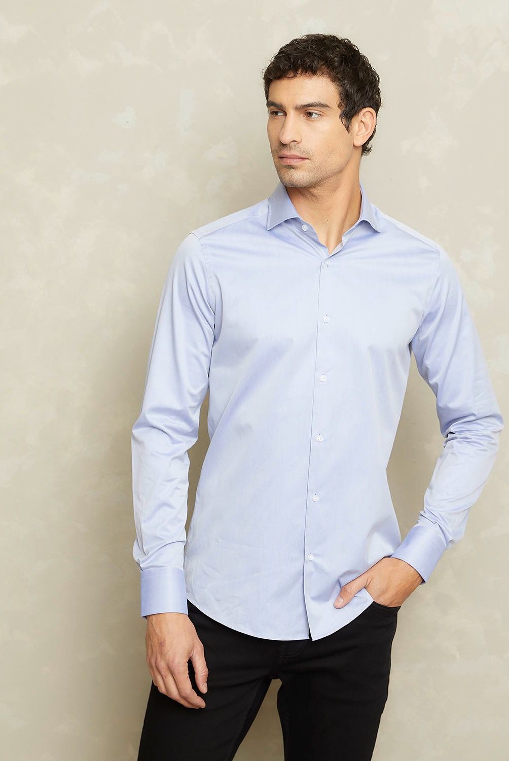 WOLF&HANK - Camisa Casual Wolf&Hank Algodón Pima Manga Larga Hombre