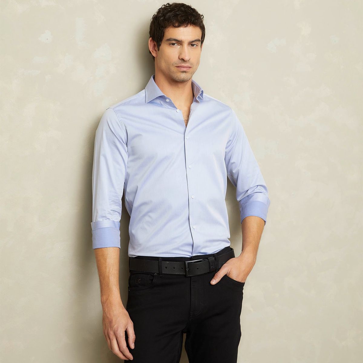 WOLF&HANK - Camisa Casual Wolf&Hank Algodón Pima Manga Larga Hombre