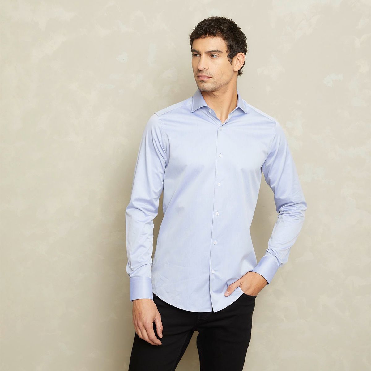 WOLF&HANK - Camisa Casual Wolf&Hank Algodón Pima Manga Larga Hombre