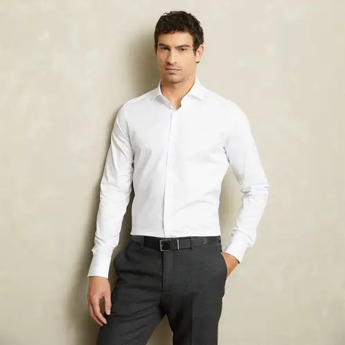 WOLF&HANK - Camisa Casual Algodón Pima Manga Larga Hombre