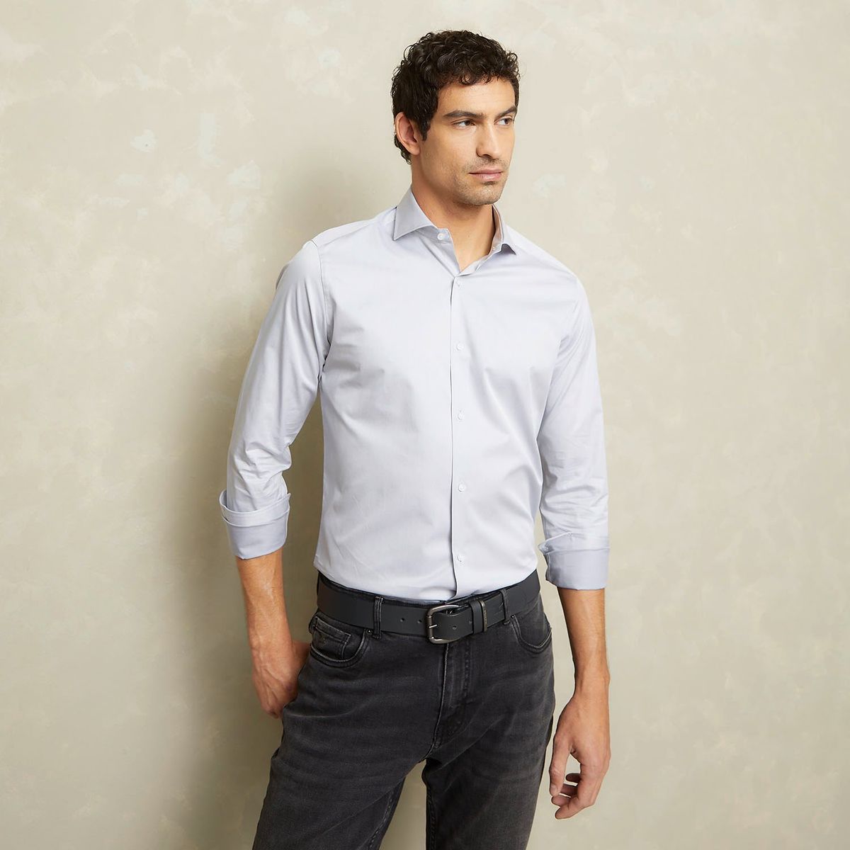 WOLF&HANK - Camisa Casual Wolf&Hank Algodón Pima Manga Larga Hombre