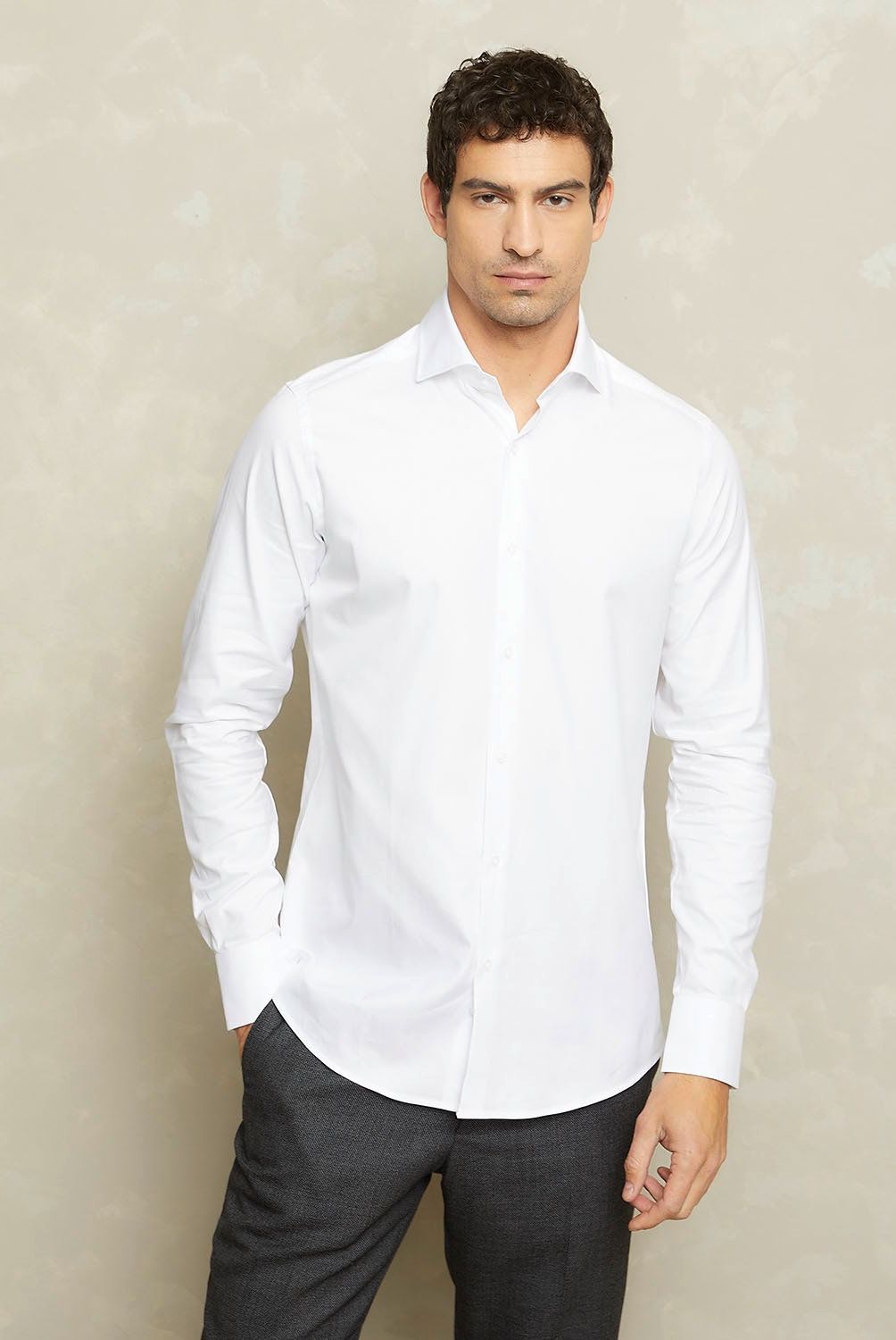 WOLF&HANK - Camisa Casual Manga Larga Algodón Pima Hombre Wolf&Hank