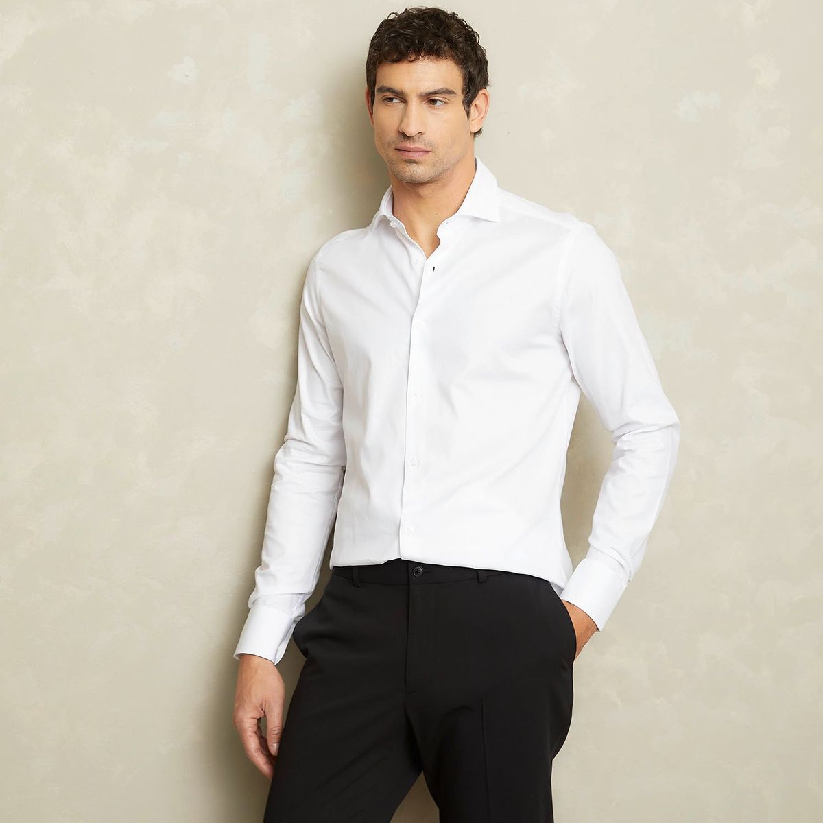 WOLF&HANK - Camisa Casual Algodón Pima Manga Larga Hombre Wolf&Hank
