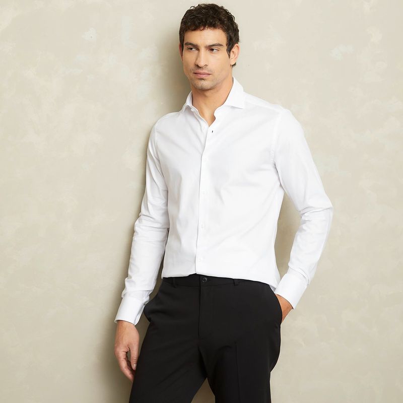 WOLF&HANK - Camisa Casual Algodón Pima Manga Larga Hombre Wolf&Hank