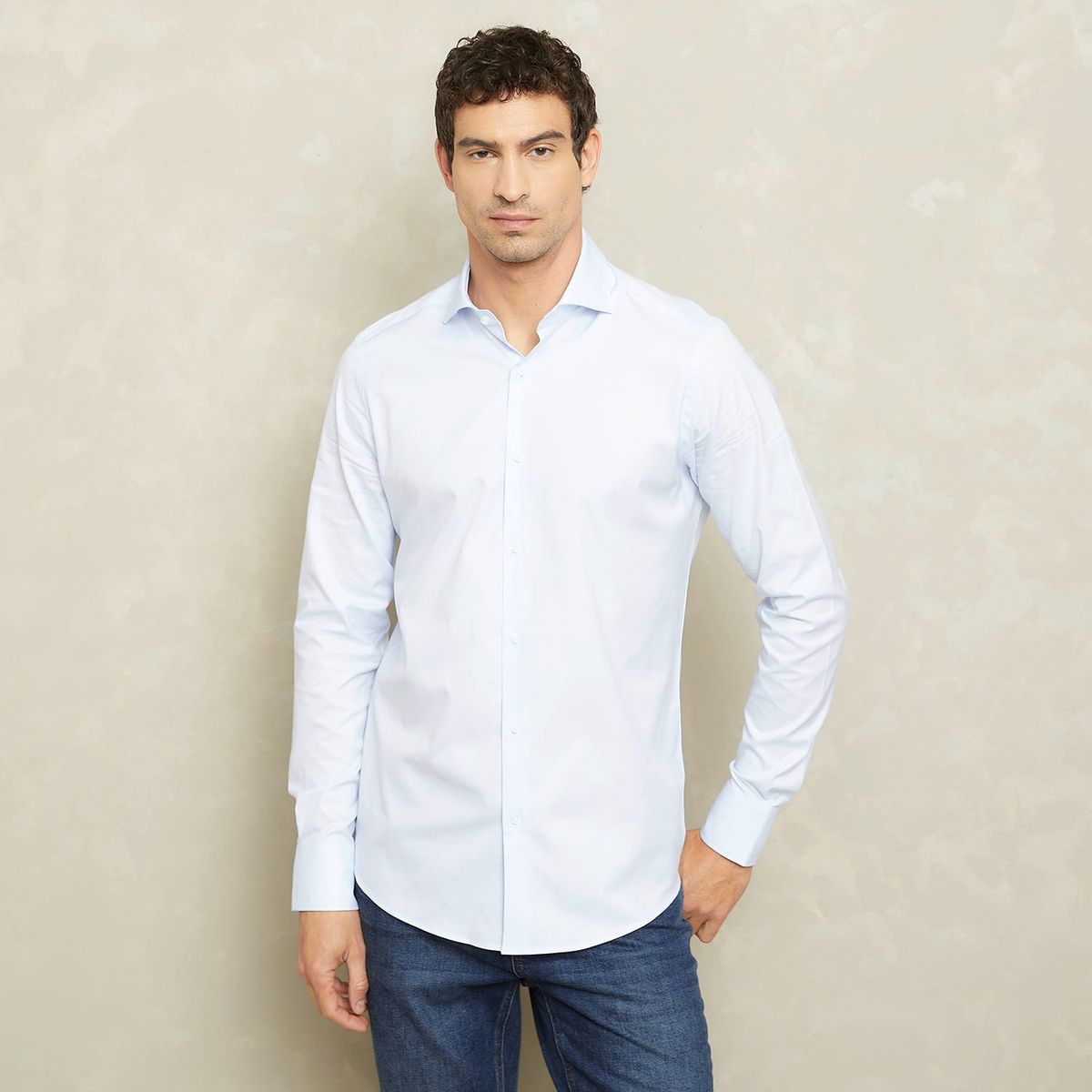 WOLF&HANK - Camisa Casual Algodón Pima Wolf&Hank Hombre Manga Larga