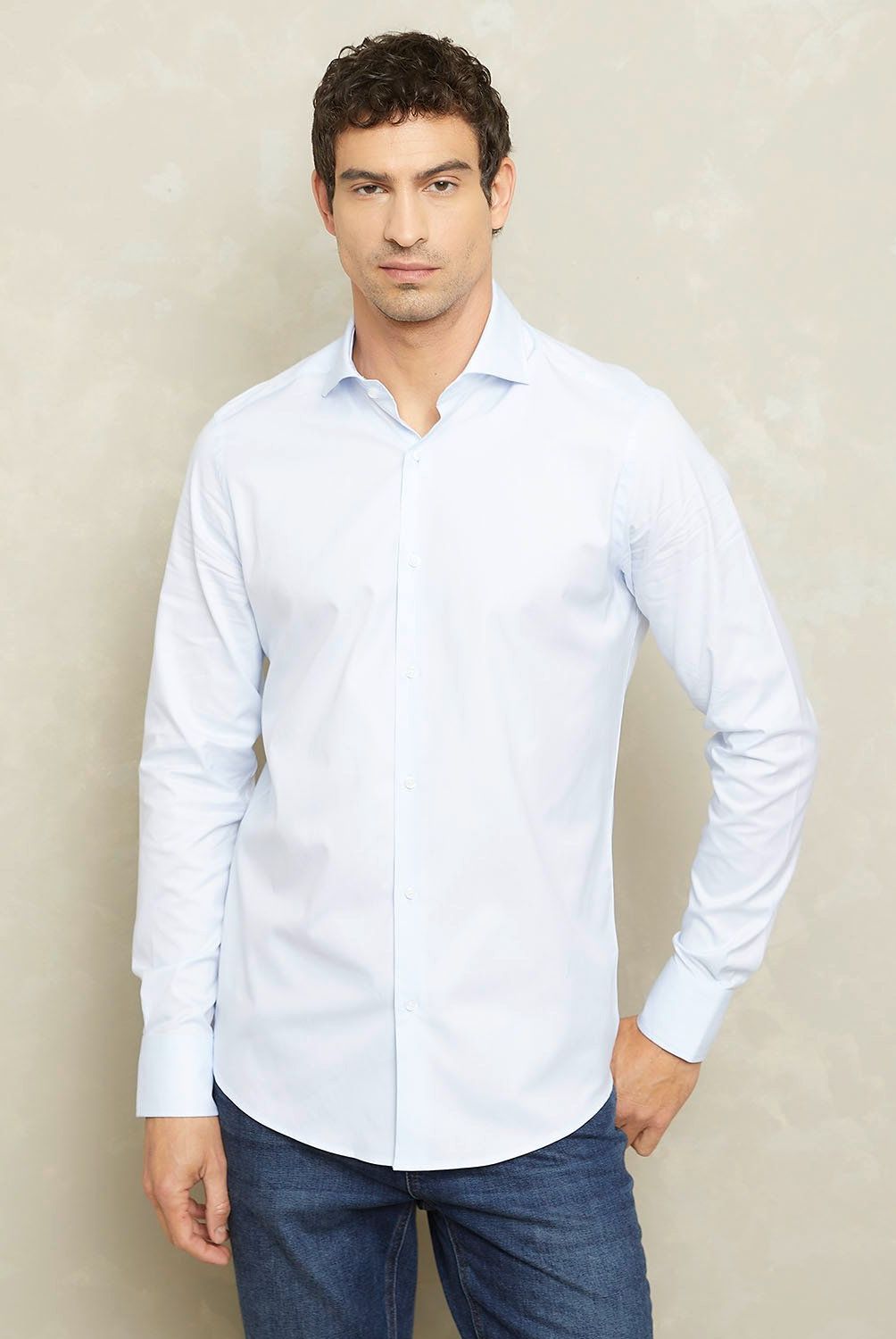 WOLF&HANK - Camisa Casual Algodón Pima Wolf&Hank Hombre Manga Larga