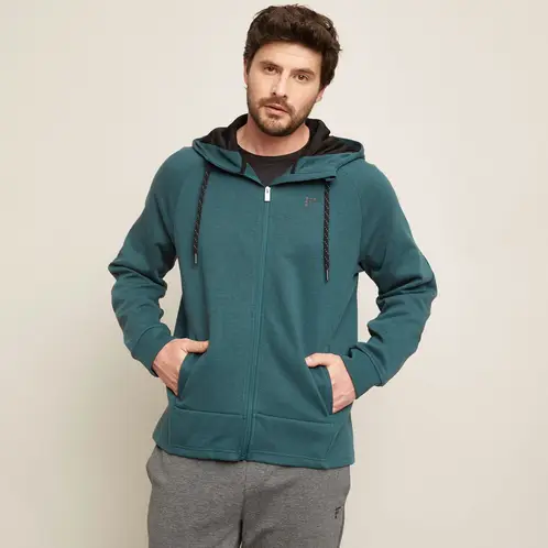 FRATTA - Polerón Deportivo con Gorro y Cierre Completo Hombre