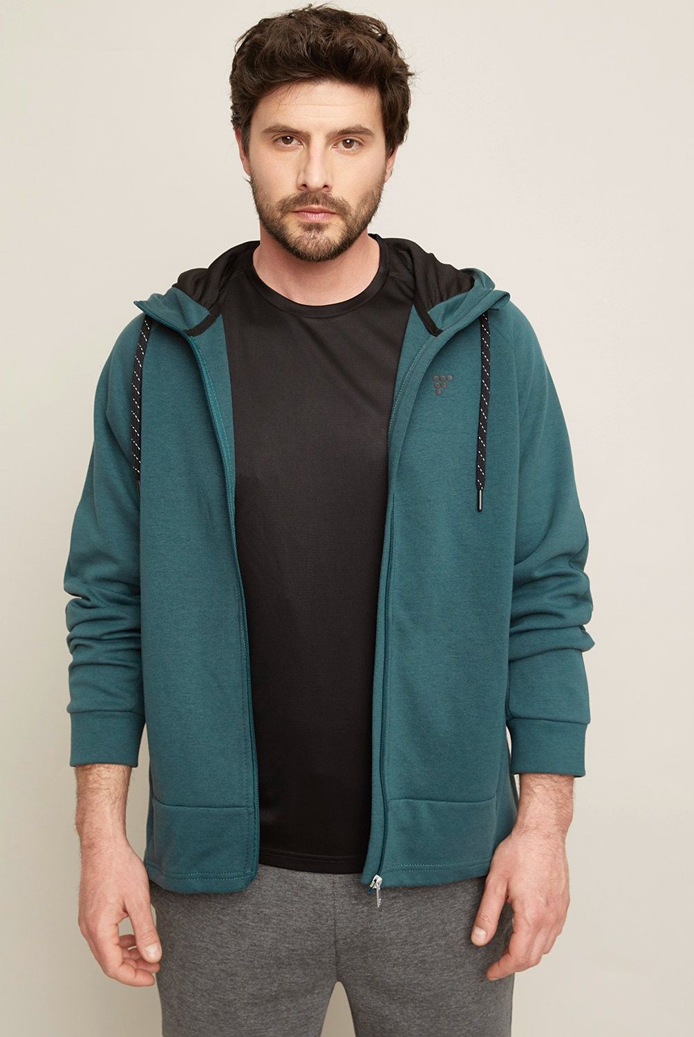 FRATTA - Polerón Deportivo Fratta con Gorro y Cierre Completo Hombre