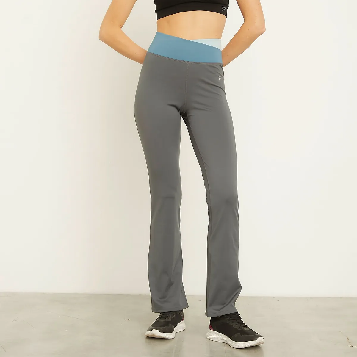 FRATTA - Calza Deportiva Fratta Mujer Tiro Alto Yoga Running Negra