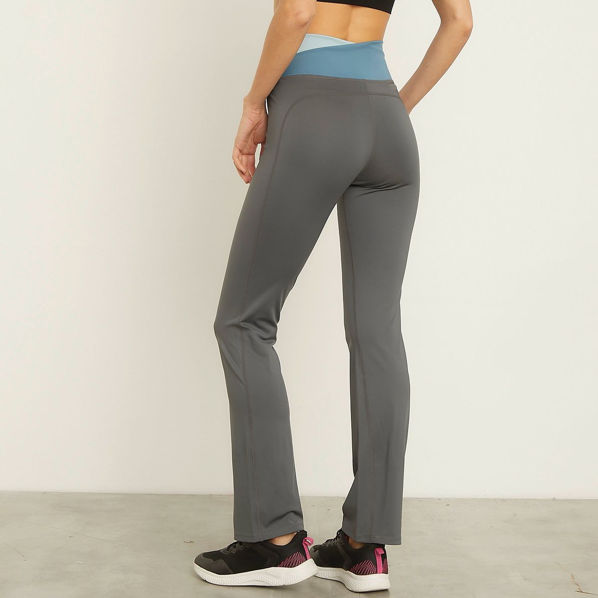 FRATTA - Calza Deportiva Fratta Mujer Tiro Alto Yoga Running Negra