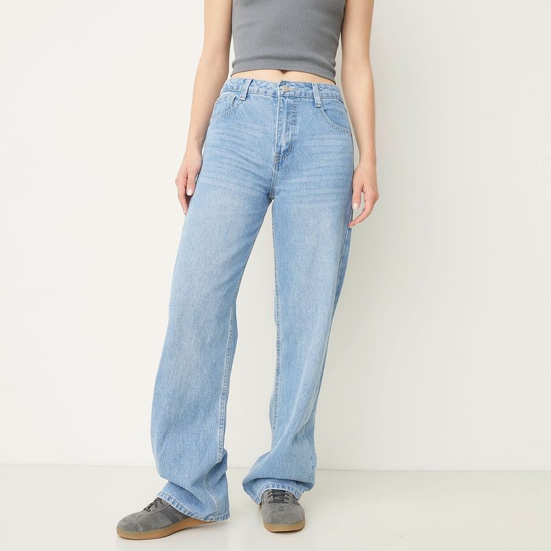 SYBILLA - Jeans Baggy Tiro Alto Mujer Sybilla