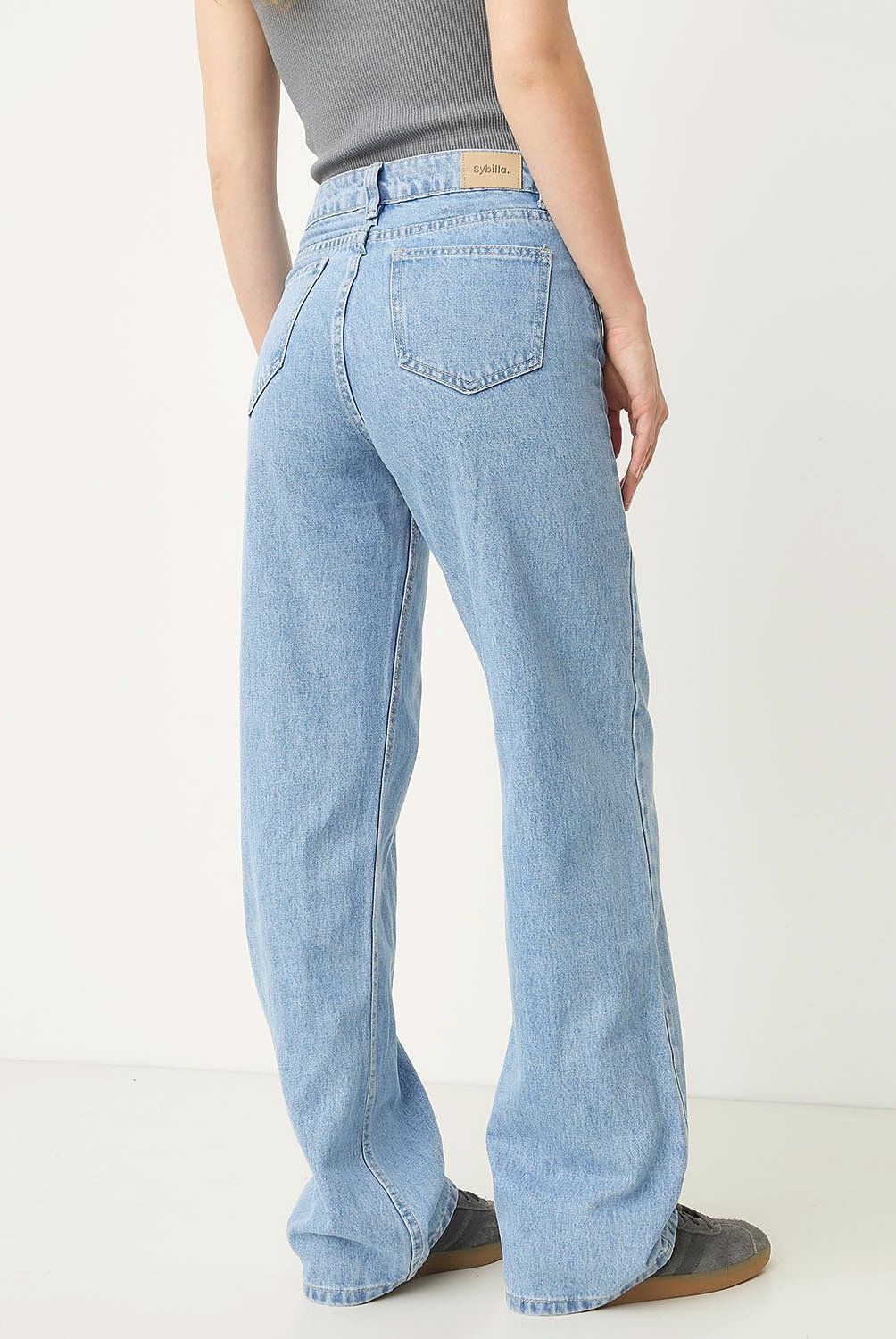SYBILLA - Jeans Baggy Tiro Alto Mujer Sybilla