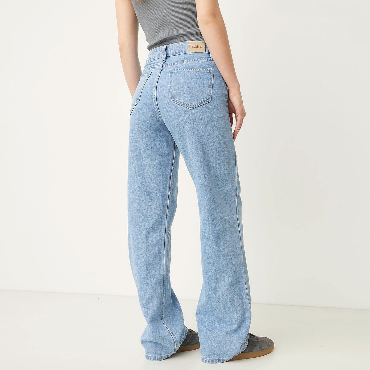 SYBILLA - Jeans Baggy Tiro Alto Mujer Sybilla