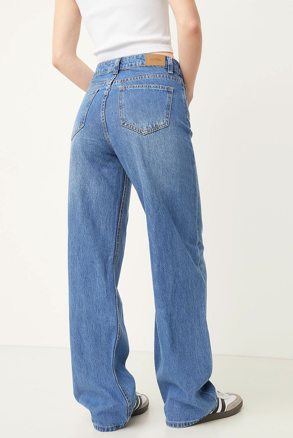 SYBILLA - Jeans Baggy Tiro Alto Mujer Sybilla