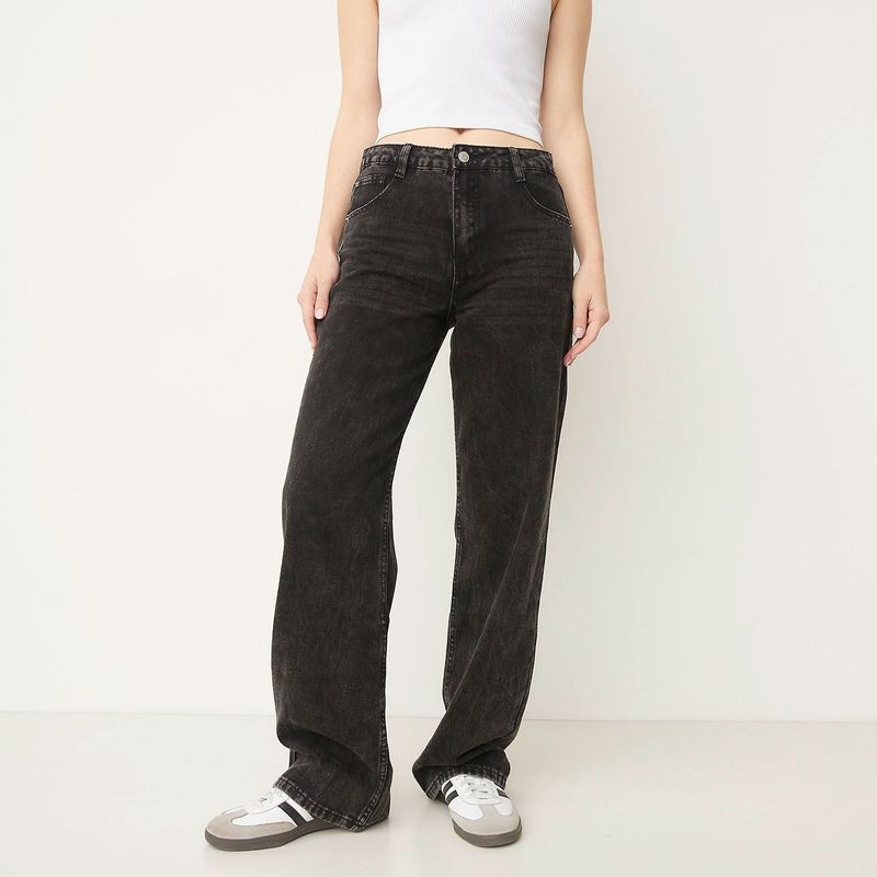 SYBILLA - Jeans Baggy Tiro Alto Mujer Sybilla