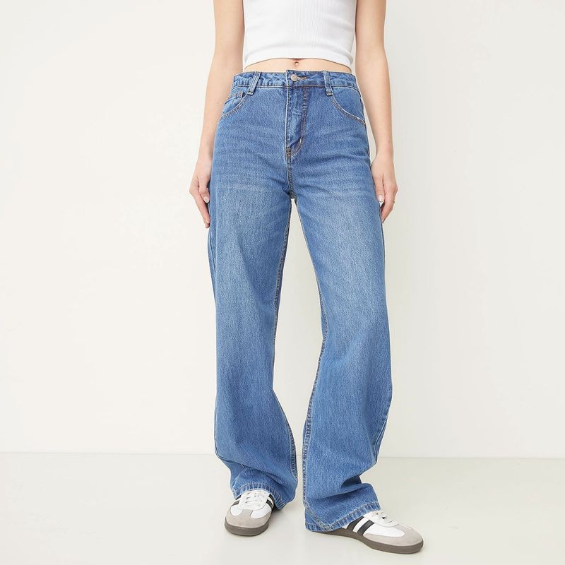 SYBILLA - Jeans Baggy Tiro Alto Mujer Sybilla