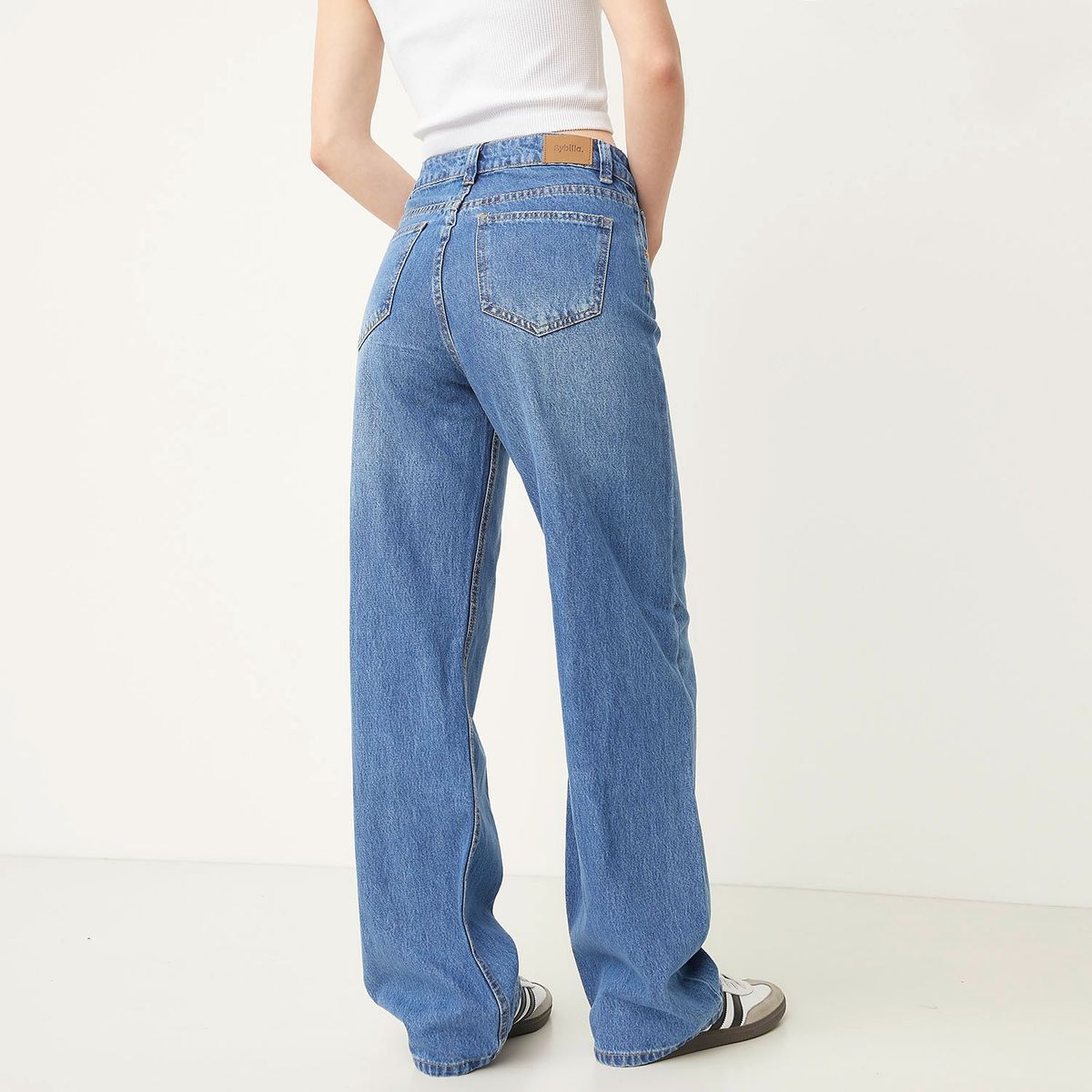 SYBILLA - Jeans Baggy Tiro Alto Mujer Sybilla