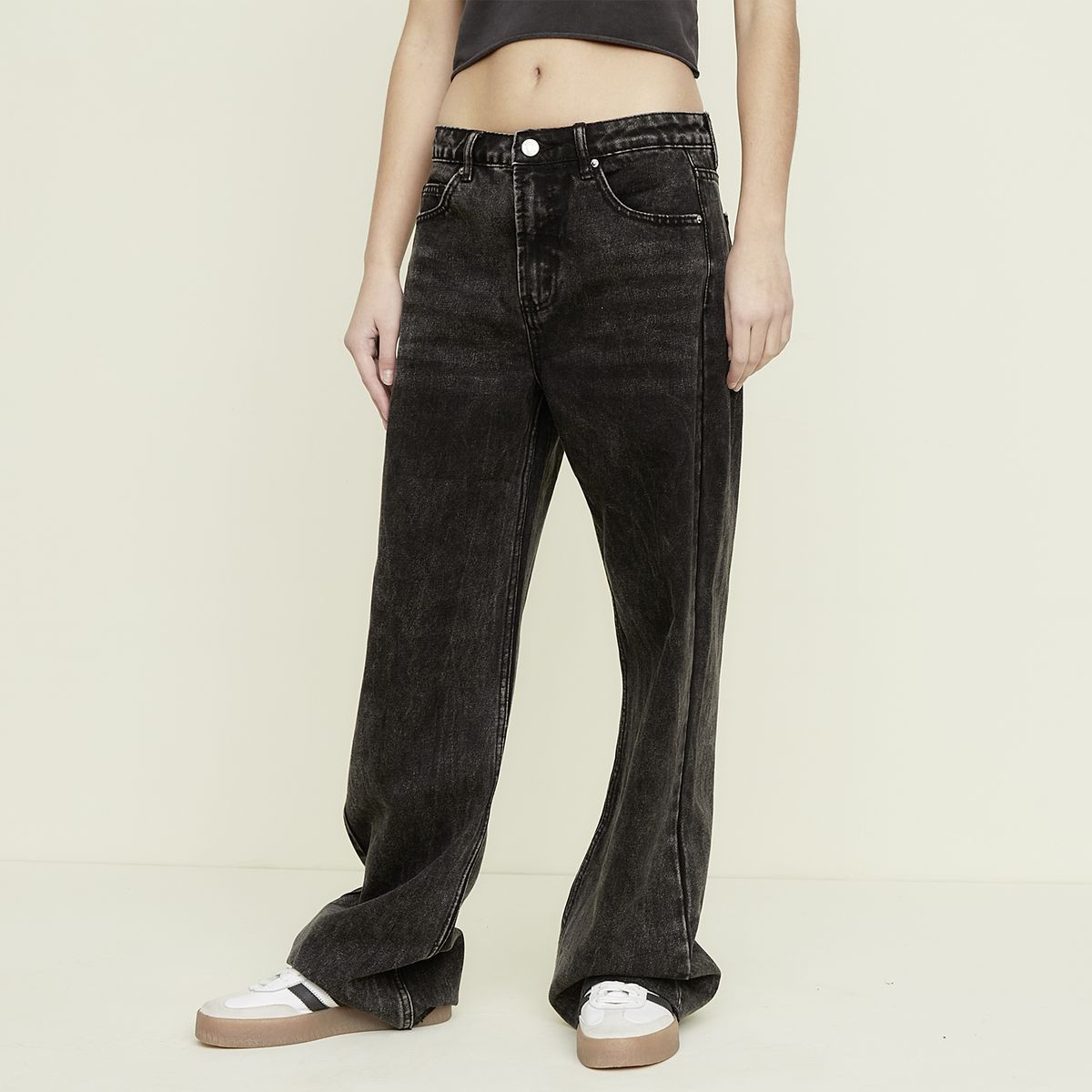 SYBILLA - Jeans Straight Tiro Alto Mujer Sybilla