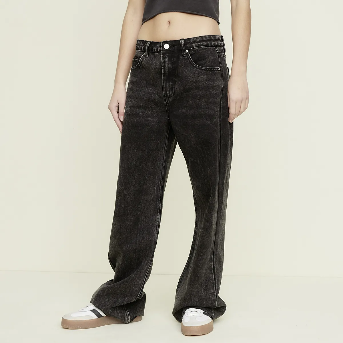 SYBILLA - Jeans Straight Tiro Alto Mujer Sybilla