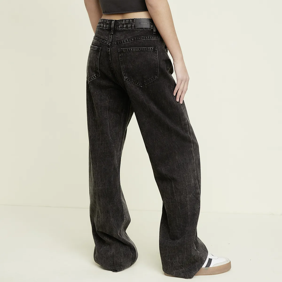 SYBILLA - Jeans Straight Tiro Alto Mujer Sybilla