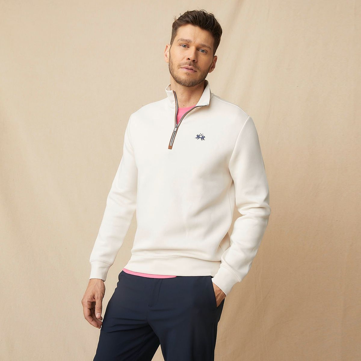 LA MARTINA - Polerón Half Zipper Algodón Hombre La Martina