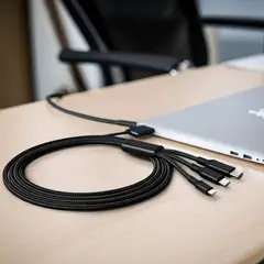 DDESIGN - Cable Multicargador USB-C Micro USB Lightning 1 Metro
