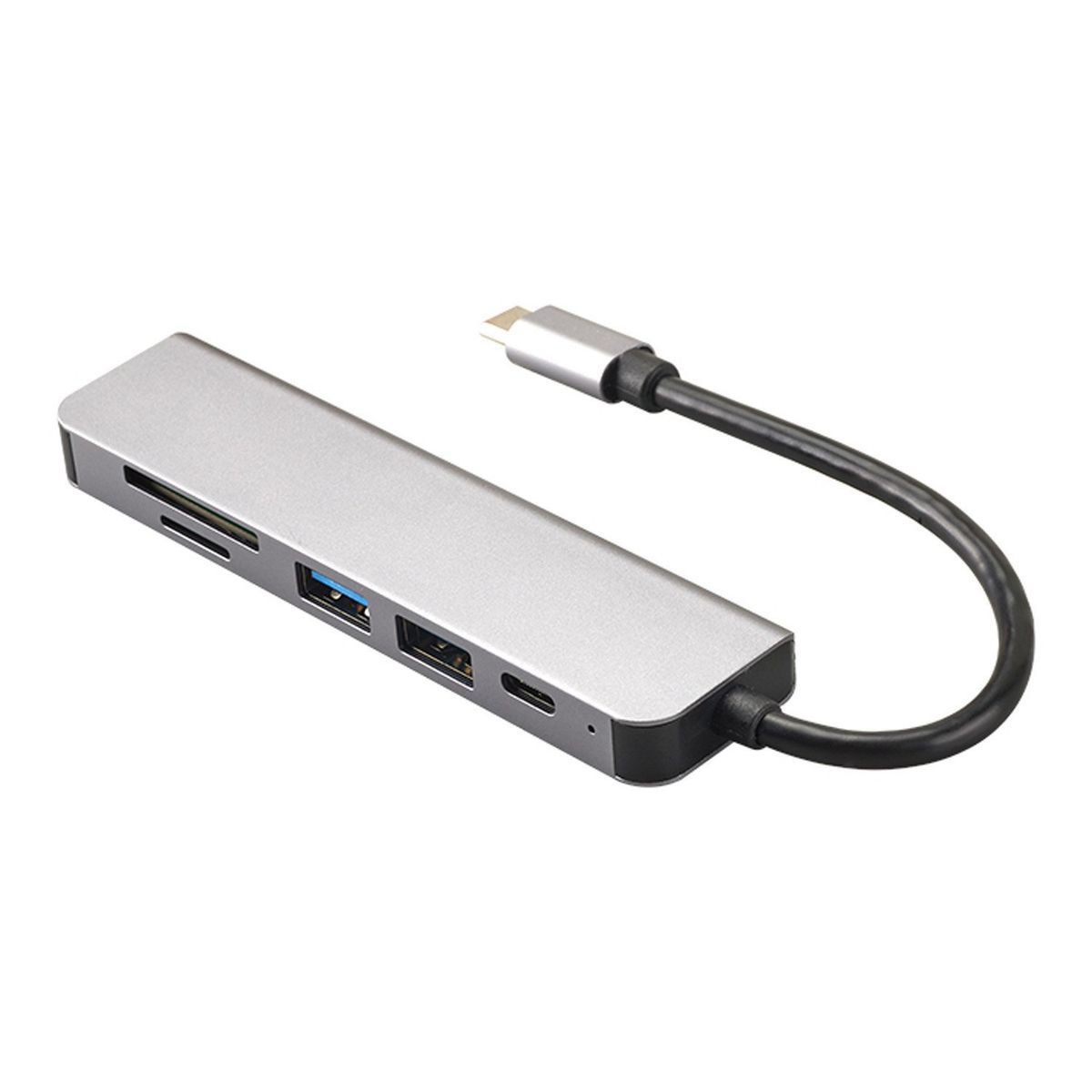 DDESIGN - Hub Multipuerto Ddesign USB-C a USB-A, HDMI y Lector de Tarjetas Gris