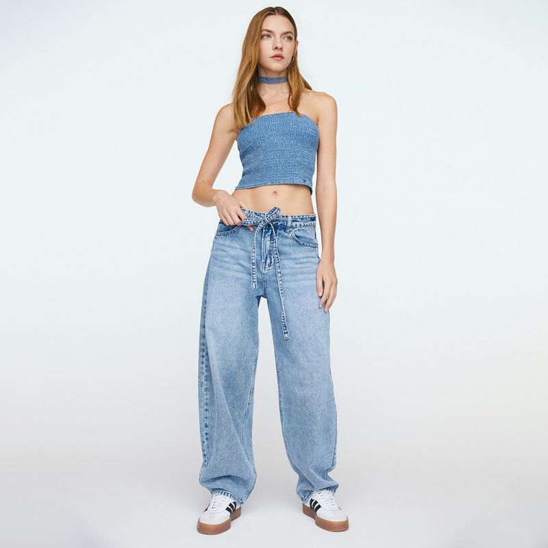 SYBILLA - Jeans Sybilla Balloon Tiro Alto Mujer Algodón