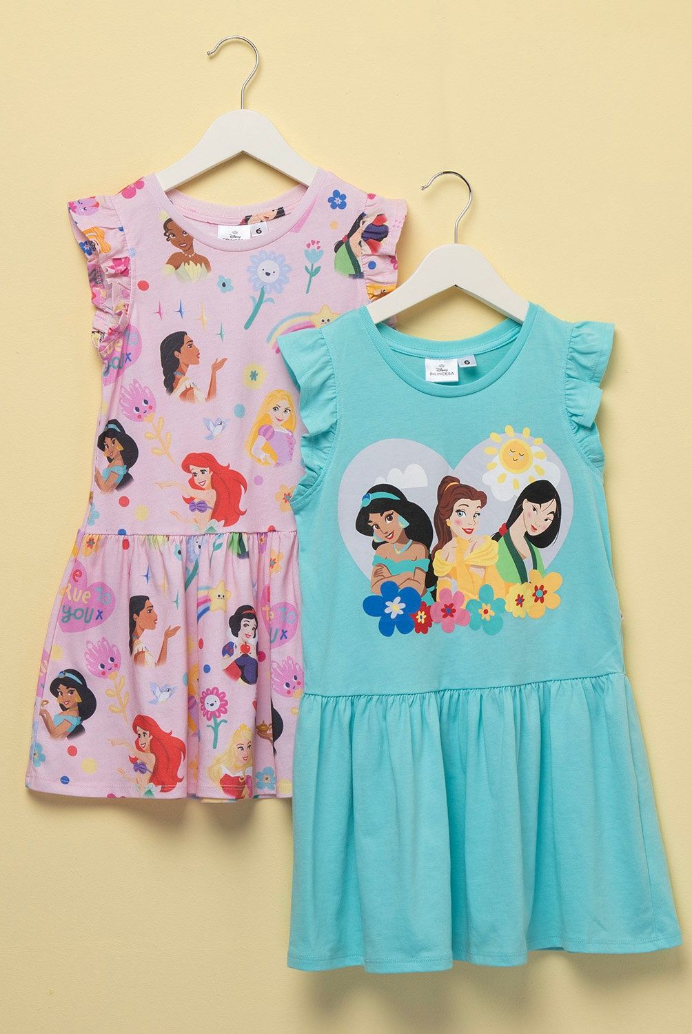PRINCESAS - Pack 2 Vestidos Niña Algodón Princesas Disney