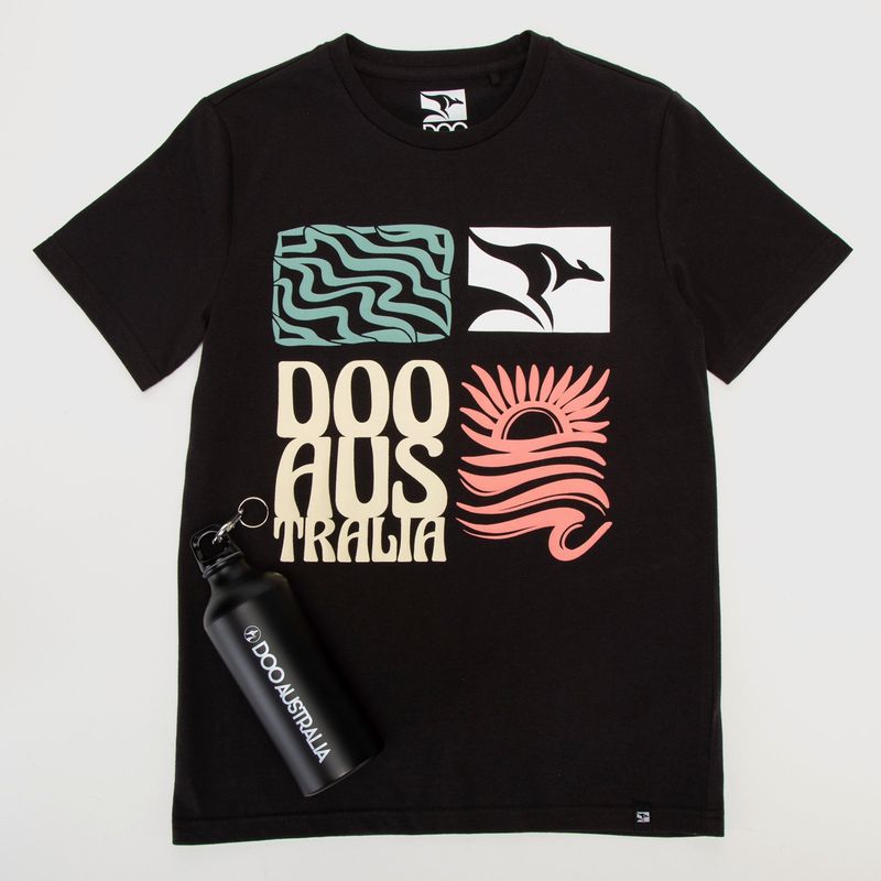 DOO AUSTRALIA - Pack Polera Manga Corta y Botella de Aluminio Doo Australia Niño